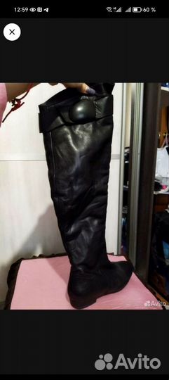 Ботфорты кожаные