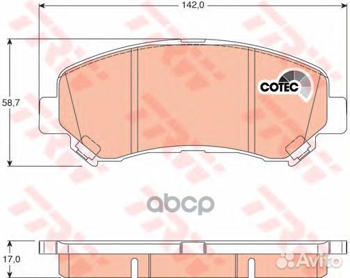 Колодки тормозные дисковые перед GDB3467 TRW