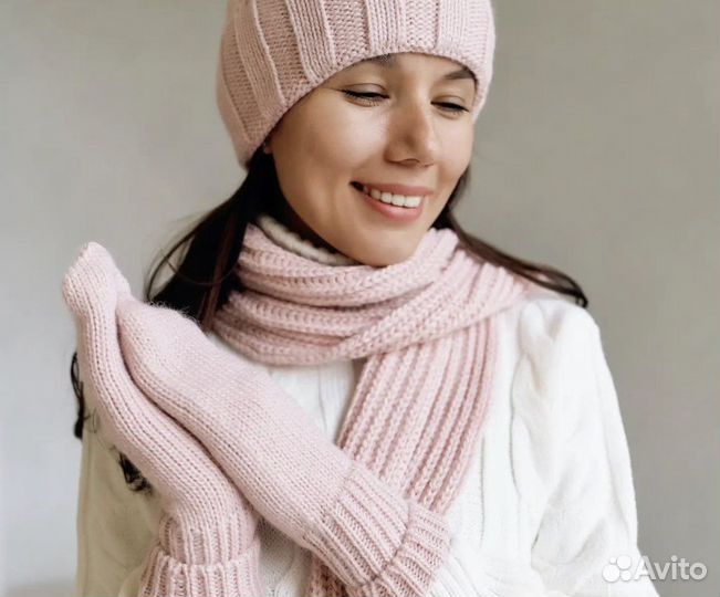 Комплект (шапка, варежки, шарф)