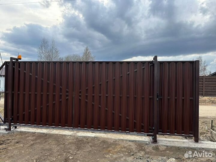 Откатные ворота 4400х2000мм d-6818