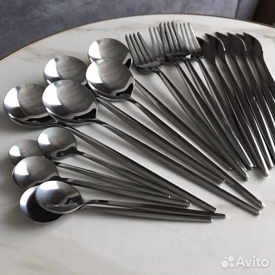 Набор столовых приборов 24 предмета, серебро