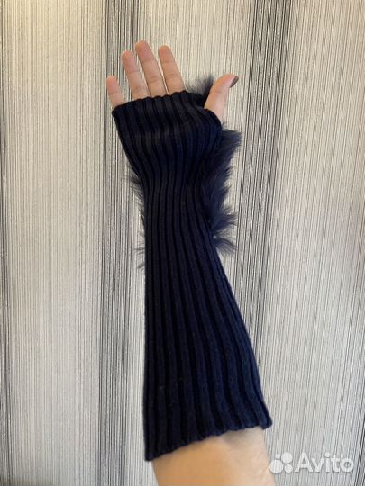 Митенки с натуральным мехом