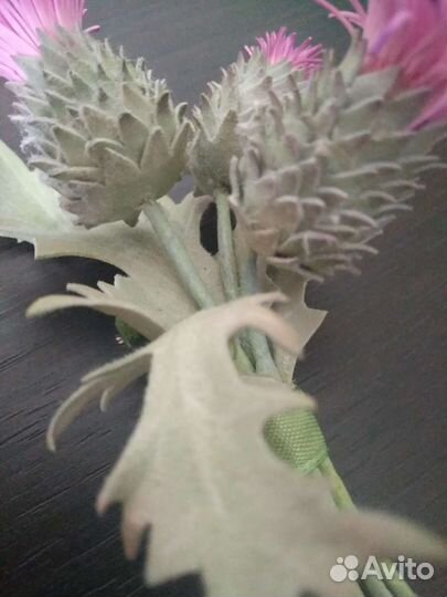 Брошь-бутоньерка из фоамирана 'Чертополох'