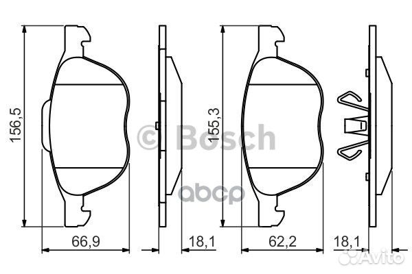 Колодки тормозные дисковые перед 0 09864952