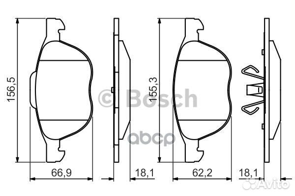 Колодки тормозные дисковые перед 0 09864952