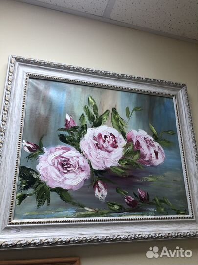 Картина маслом на холсте в багетной раме 50х60