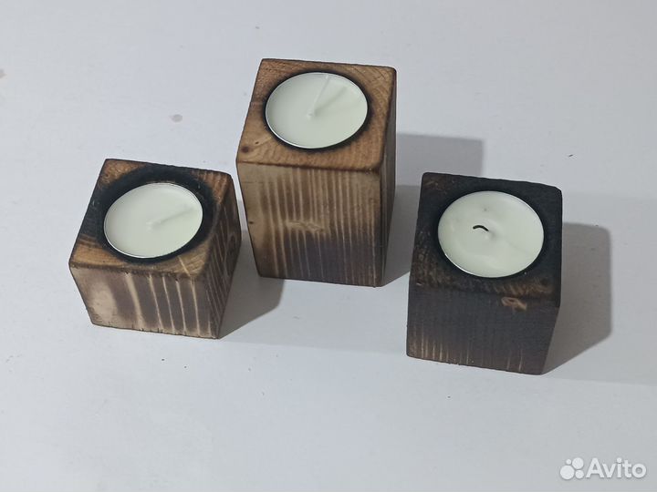 Подсвечник из дерева комплект 3шт