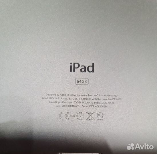 iPad a1430 wifi + cellular 64 Gb