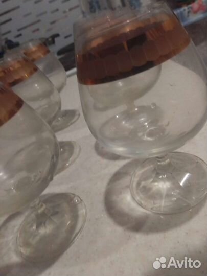 Фужеры ссср. Чешское стекло 6 шт