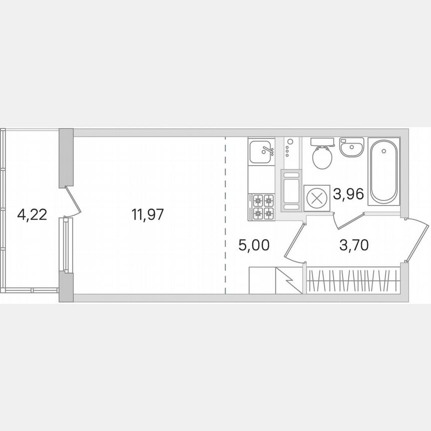 Квартира-студия, 25,9 м², 6/8 эт.
