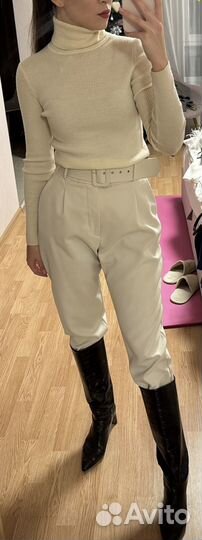 Брюки zara бежевые