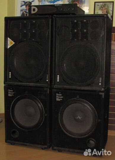 Колонки FA 4320W 4шт Pro C-Mark Сабы Усилитель ST