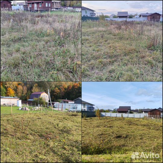 Покос травы триммером. Расчистка участка