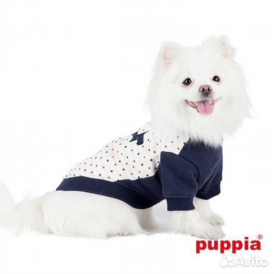 Puppia футболка в горошек, с контрастными рукавами