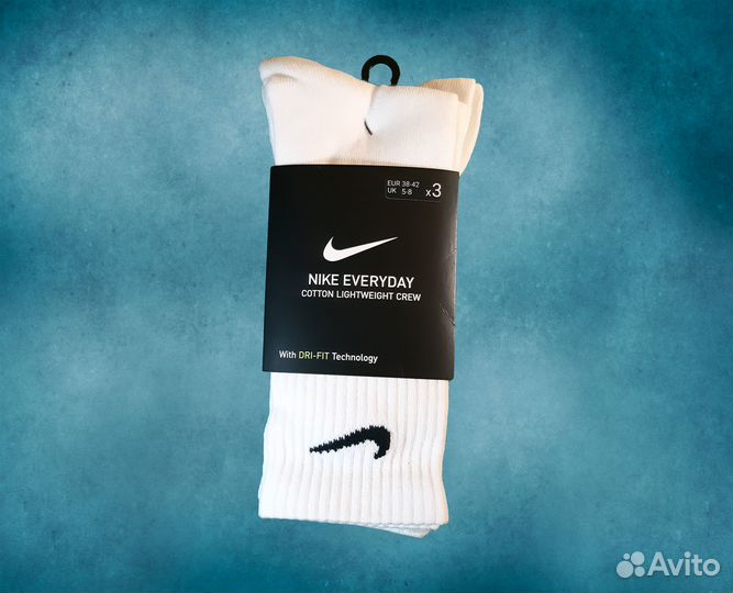 Носки Nike EveryDay Белые 3 пары