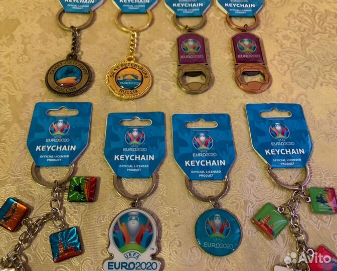 Набор брелков металл Уефа Евро Euro 2020 (8 штук)