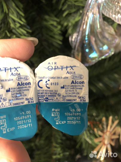 Линзы контактные alcon air optix aqua -4