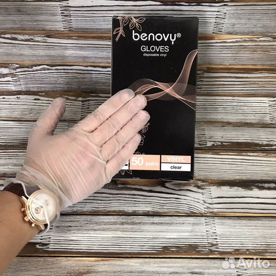 Виниловые перчатки 100 шт