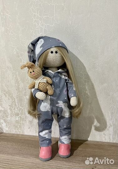 Тильда. Вязаная интерьерная кукла ручной работы