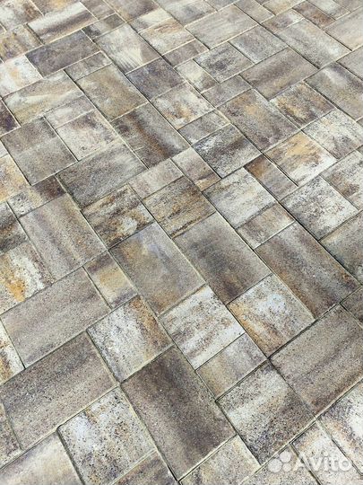Тротуарная плитка брусчатка 100.200.60 серая