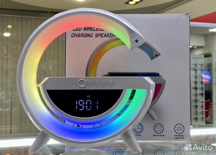 Ночник колонка с беспроводной зарядкой