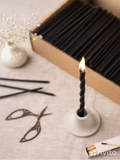 Черные восковые свечи 100 штук