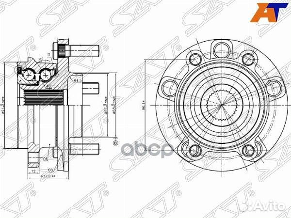 Ступичный узел перед mazda 3/6/CX-5 11- ST-KD35