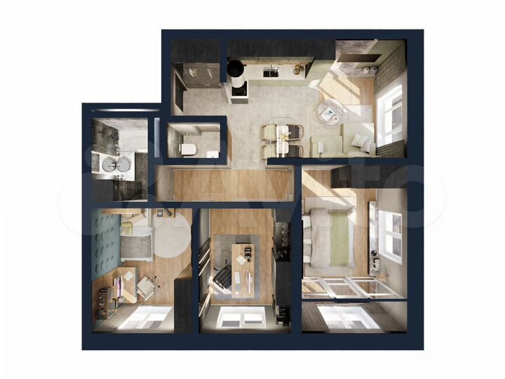 4-к. квартира, 62,6 м², 16/25 эт.