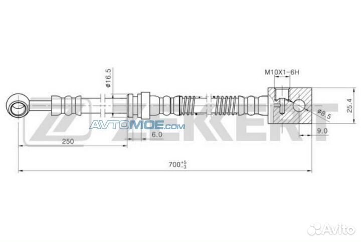 Шланг тормозной передний правый SsangYong Actyon I