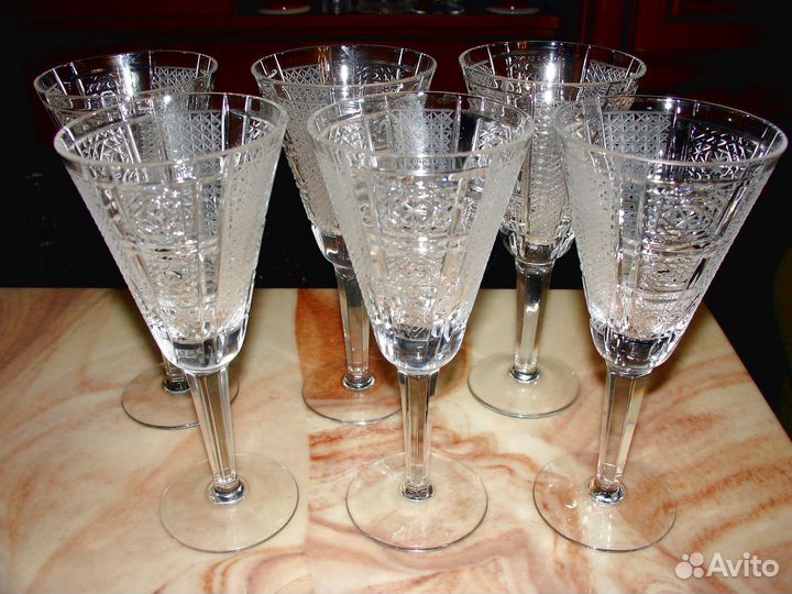 Бокалы фужеры стекло хрусталь винтаж СССР