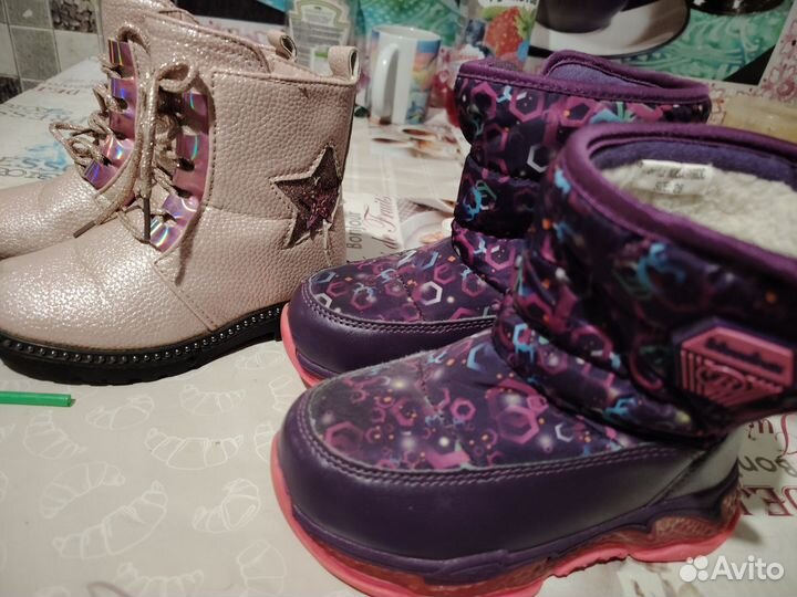 Бутики и ботинки на девочку 25р зима