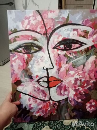 Картина, абстракция. Любовь. Холст