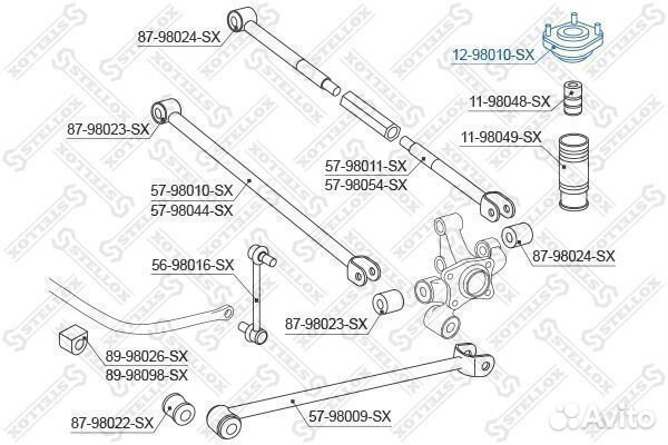 Опора амортизатора заднего toyota avensis 1.6-2.0t