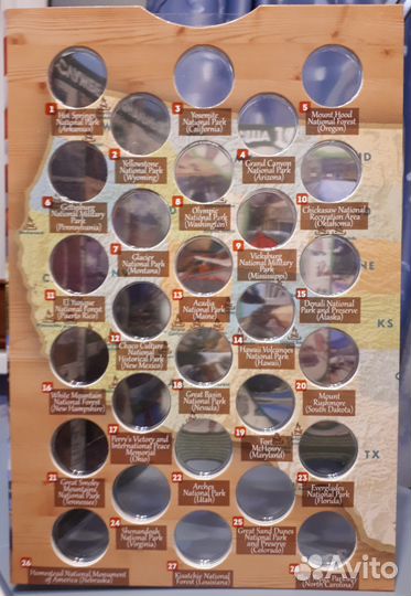 Капсульные альбомы для монет США парки штаты и др