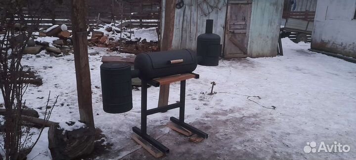 Мангал с печью под казан- коптильня