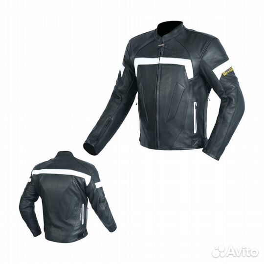Мотокуртка кожаная hizer CE-1109 черная