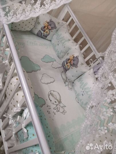 Бортики подушки в кроватку 12 шт