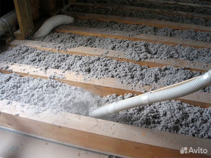 Эковата Утепление эковатой мансард стен полов