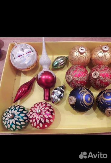 Елочные игрушки стекло СССР