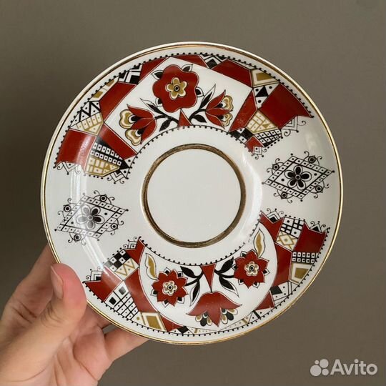 Чайная пара фарфор лфз Красный конь Большой бокал