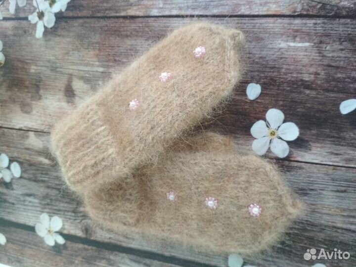 Варежки из собачьей шерсти (пуха)