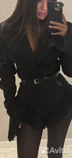 Боди пиджак с кружевом