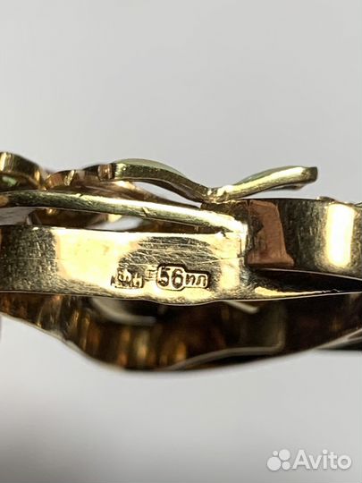 Подвеска и брошь - антиквариат 56 проба золота