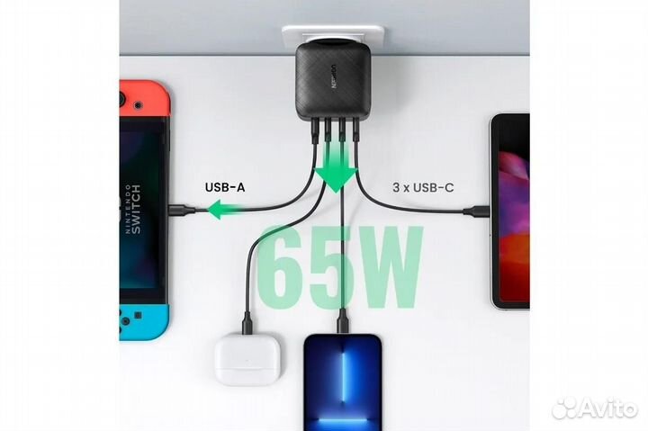 Зарядное устройство ugreen CD224 (70774) 6USB-A+3