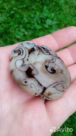 Аксессуар, кулон, подвеска из старого нефрита