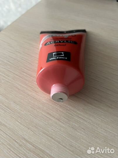 Акриловая краска новая, красная, 60ml, Малевичъ