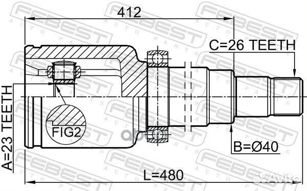 ШРУС внутренний правый 23X40X26 ford focus 03