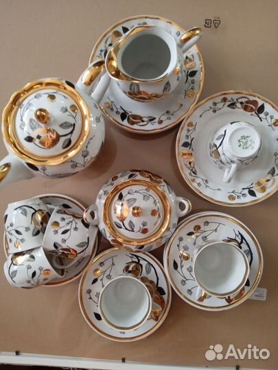 Сервиз кофейный.Золотая роза. Вербилки.СССР