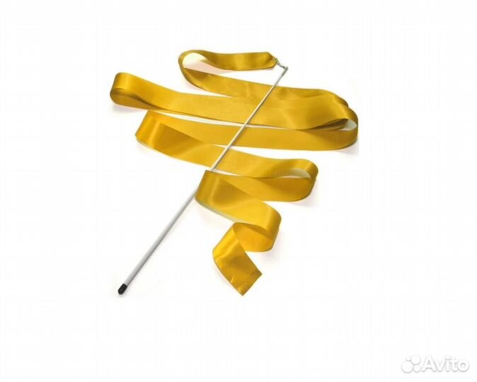 Лента для художественной гимнастики AB228 желтая