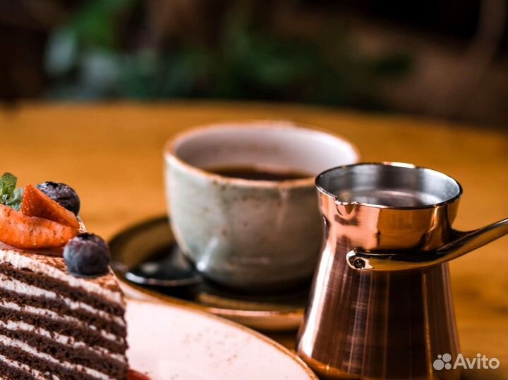 Турка для варки кофе MG 440мл олово, гладкая